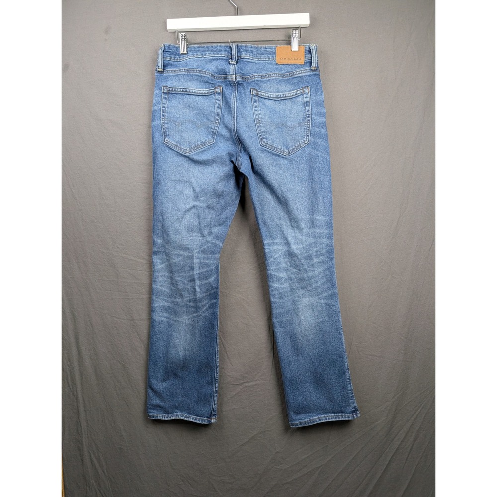 American Eagle Mens Slim Straight Jeans Blue Medium Wash Denim 32x30
